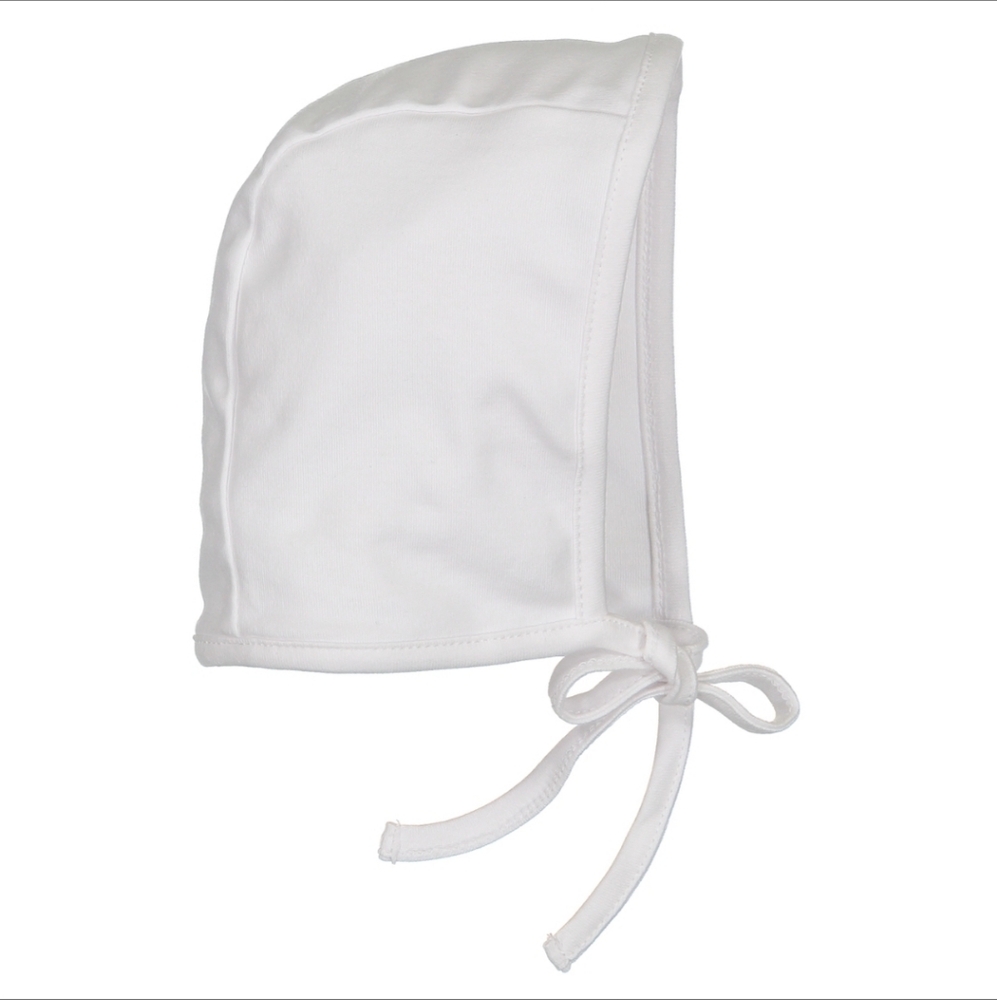 Feltman Brothers White Pima Cotton Bonnet, 3/6M